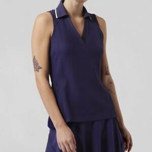 Athleta Everyday Polo Tank, Navy, Large